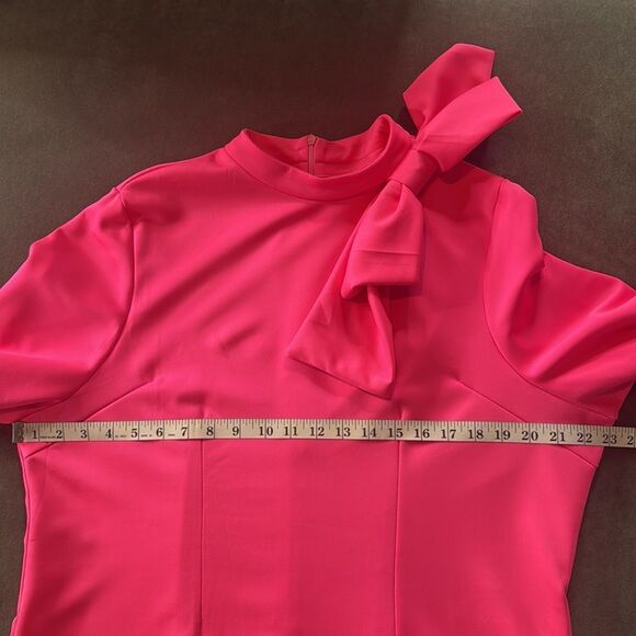 Women’s Pink Long Sleeve Midi Pencil Dress with Bow Detail Size 2XL NEW - Picture 6 of 12